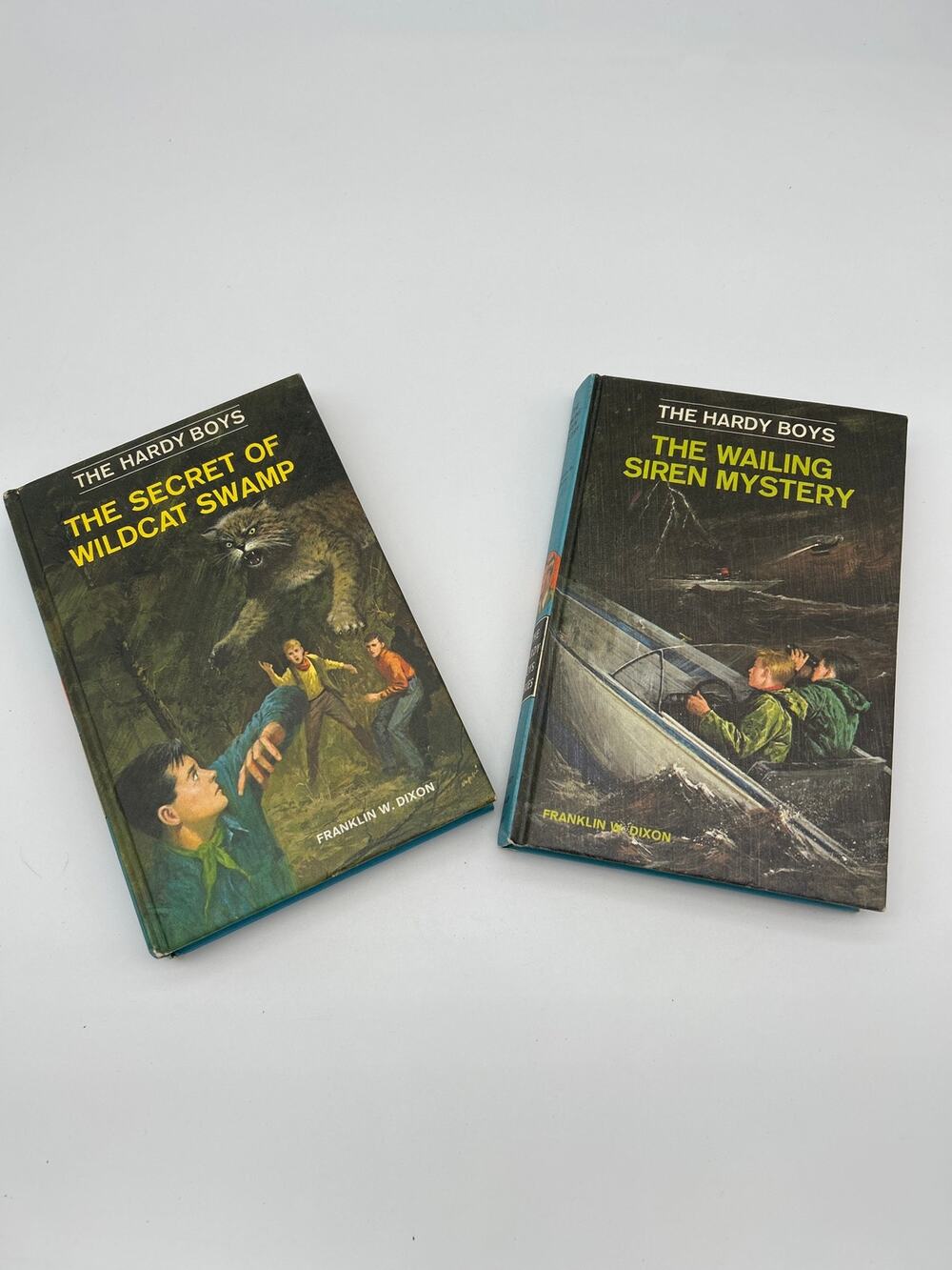 Vintage Hardy Boys Lot Secret of Wildcat Swamp 1971 & Wailing Siren 1968 HC